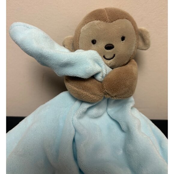 Child Of Mine Carters Blue Rattle Security Blanket Monkey Lovey "I Love Mommy" - Picture 1 of 5